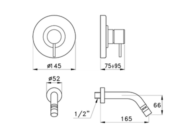 LUCILLA 3868MC - 2 hole wall-mounted washbasin mixer by RUBINETTERIE STELLA - view 3